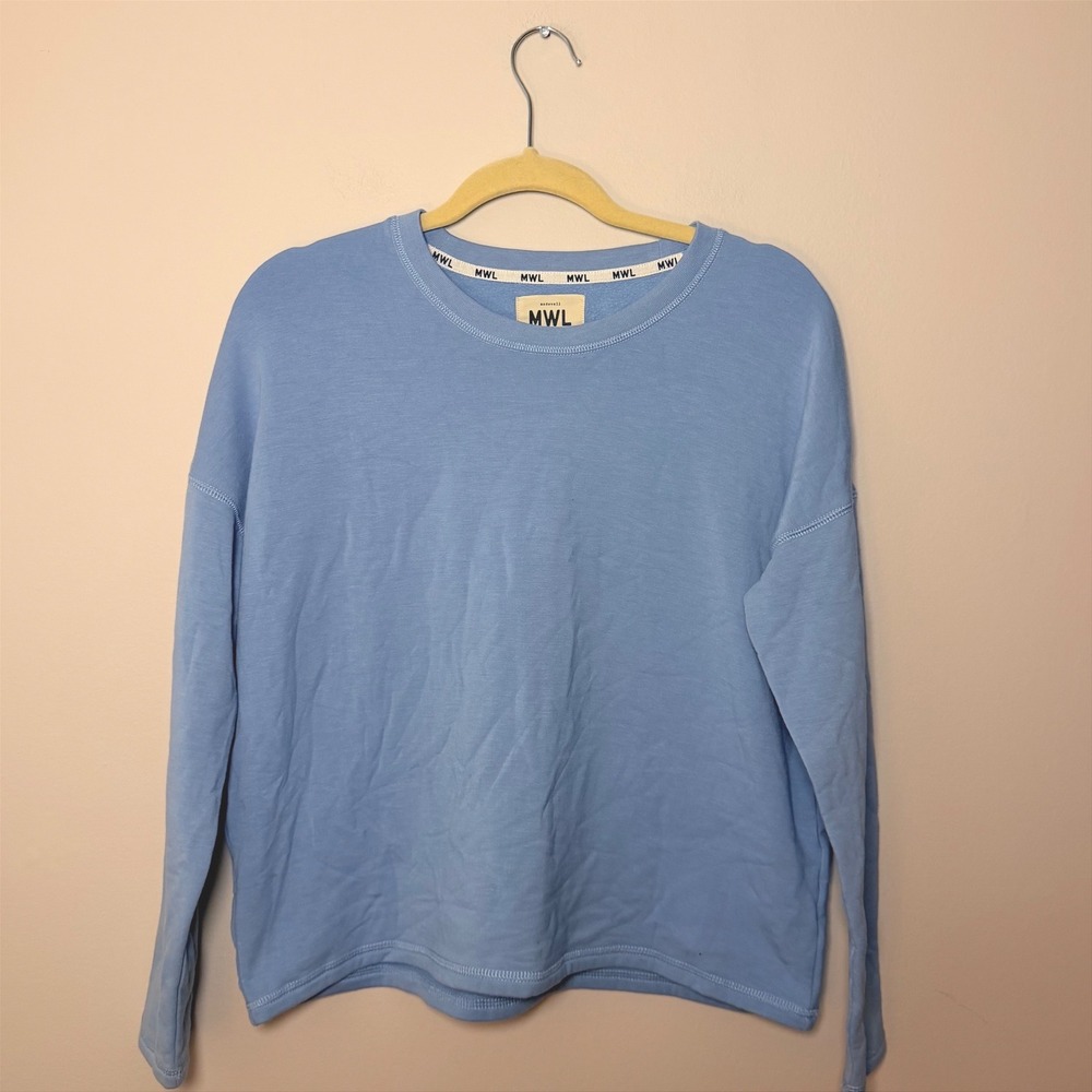 MWL Madewell Size M Sweatshirt Superbrushed Easygoing Sweatshirt Blue Modal